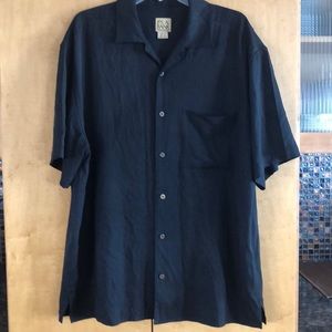 💥JoS A Bank 💯 Silk Short Sleeve Button Down XL💥